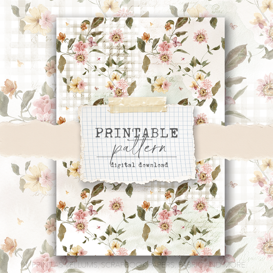Digital Download - Printable Paper/Vellum (Autumn colors green)