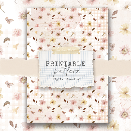 Digital Download - Printable Paper/Vellum (Autumn colors pink)