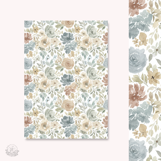 Vellum Paper - Neutral flowers 1 (A4)