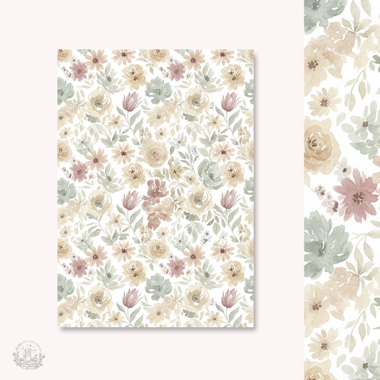 Vellum Paper - Neutral flowers 2 (A4)