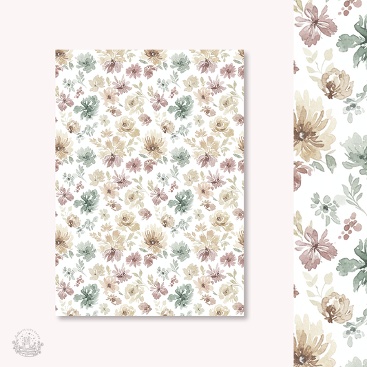 Vellum Paper - Neutral flowers 3 (A4)