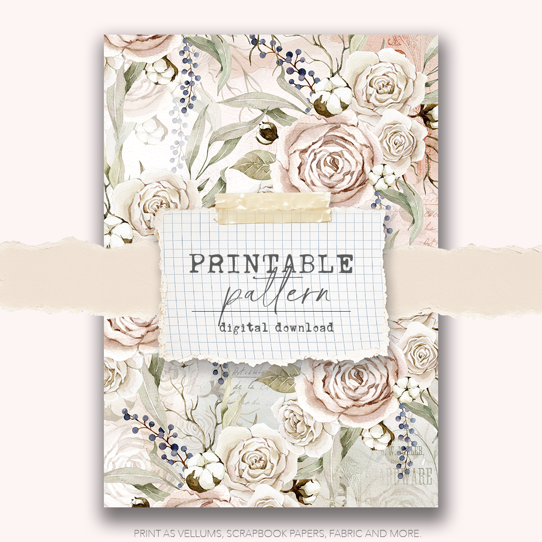 Digital Download - Printable Paper/Vellum (Rosy)