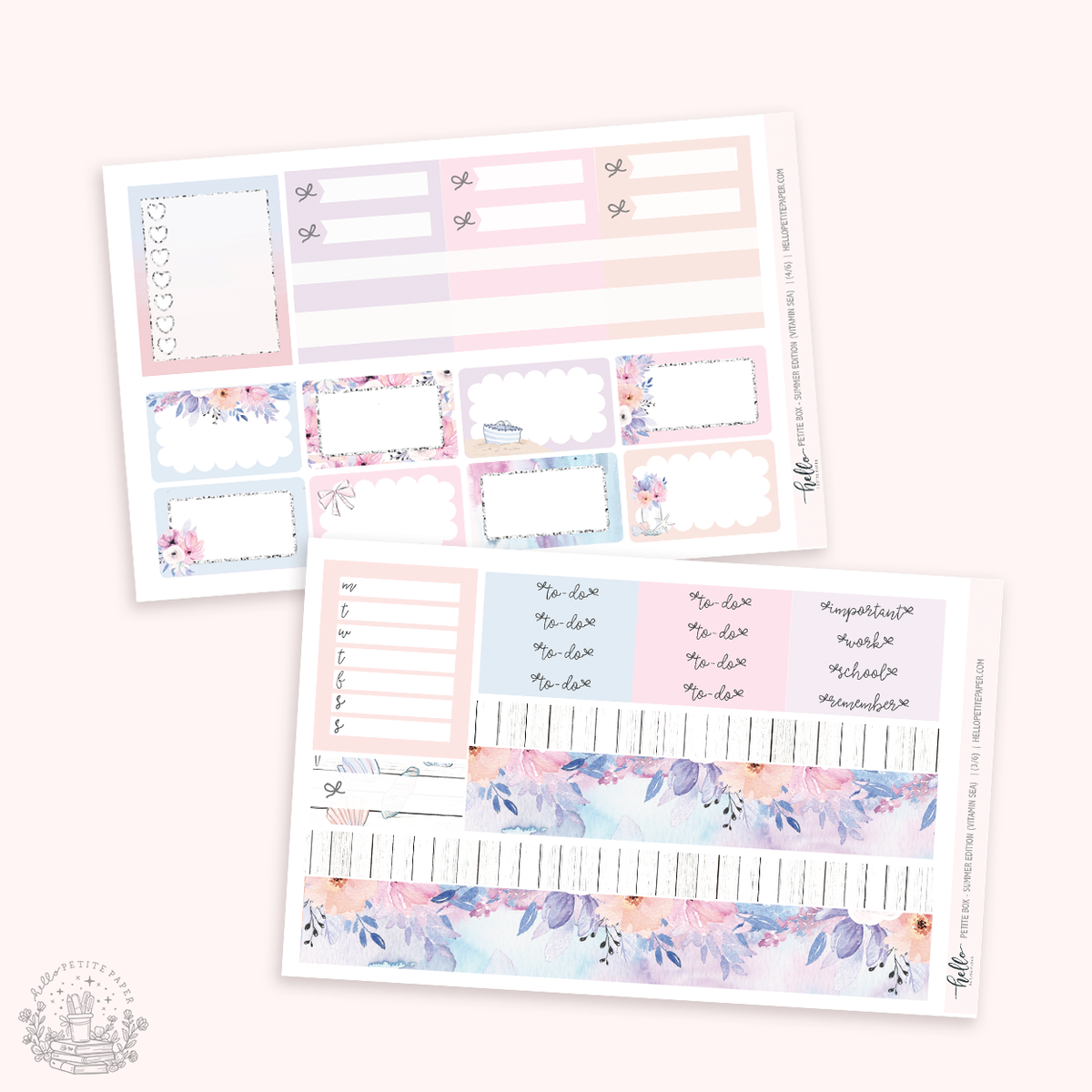 Printable sticker kit - Vitamin Sea  (4 sticker sheets)
