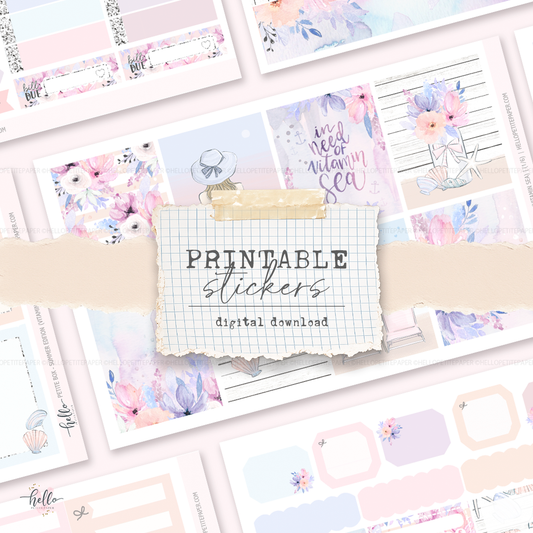 Printable sticker kit - Vitamin Sea  (6 sticker sheets)