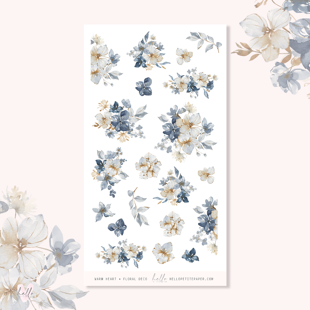 Warm Heart - floral deco, planner stickers