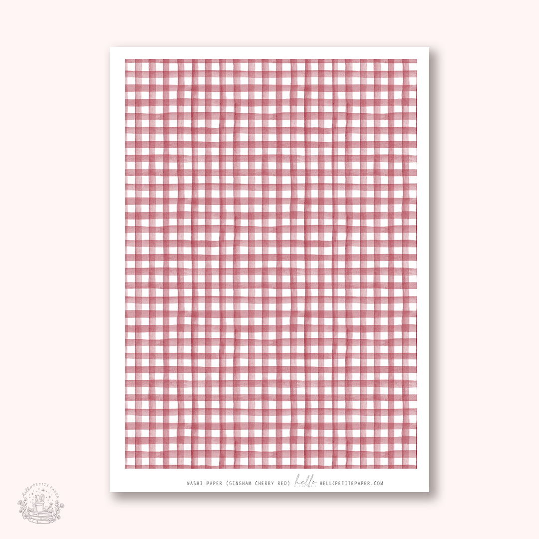 Washi paper - WARM Gingham collection | tearable washi sheet (select your design)