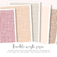 Washi paper - WARM Gingham collection | tearable washi sheet (select your design)