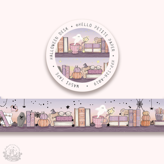 Haunted Library - Gold Foiled washi tape (25mm).