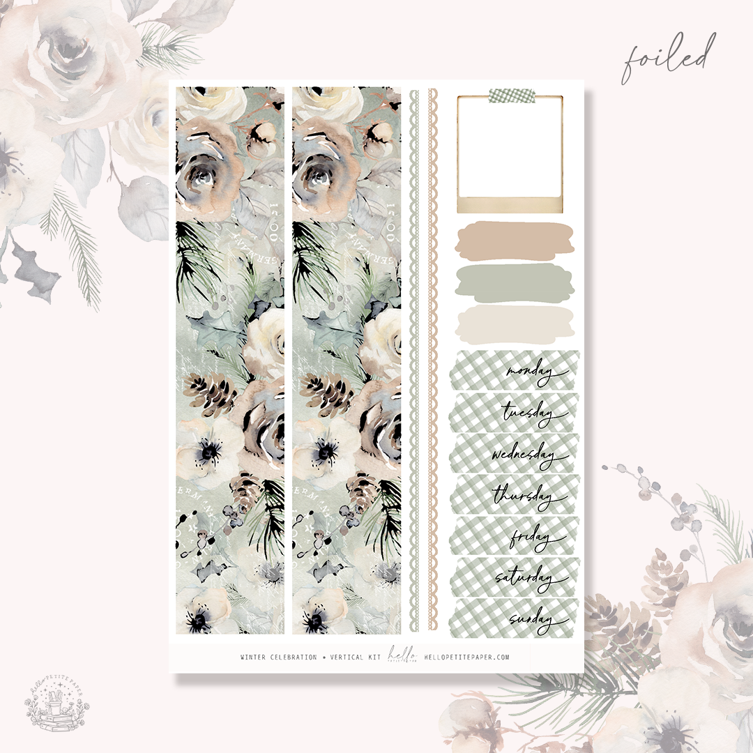 Winter Celebration  - FOILED KIT - premium matte paper sticker kit