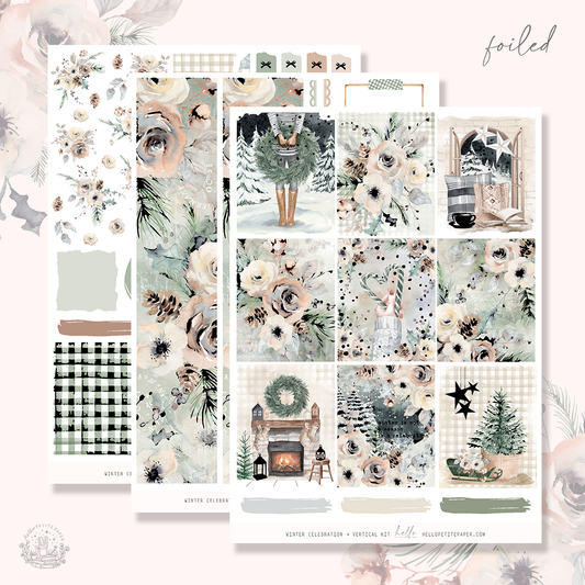 Winter Celebration  - FOILED KIT - premium matte paper sticker kit