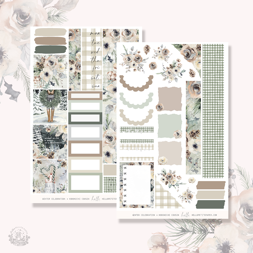 Winter Celebration  -  Hobonichi Cousin Sticker Kit
