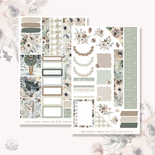 Winter Celebration  -  Hobonichi Cousin Sticker Kit
