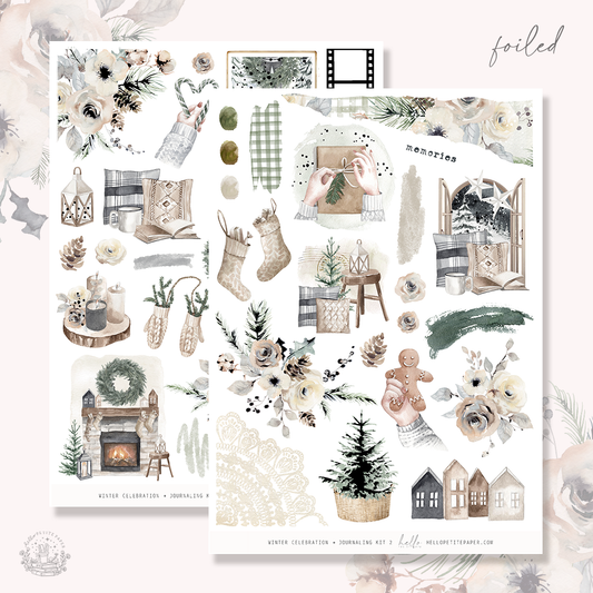 Winter Celebration  - FOILED Journaling Sticker Kit