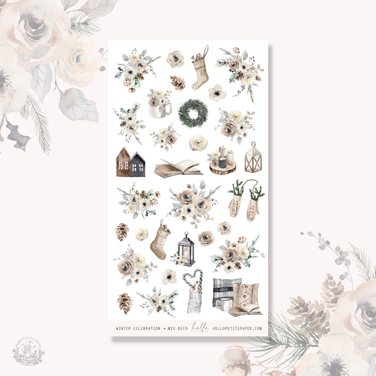 Winter Celebration  - MIX deco, planner stickers