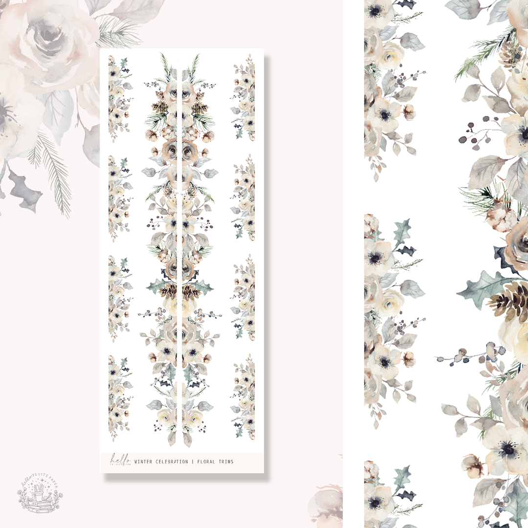 Winter Celebration   - floral trims | planner stickers
