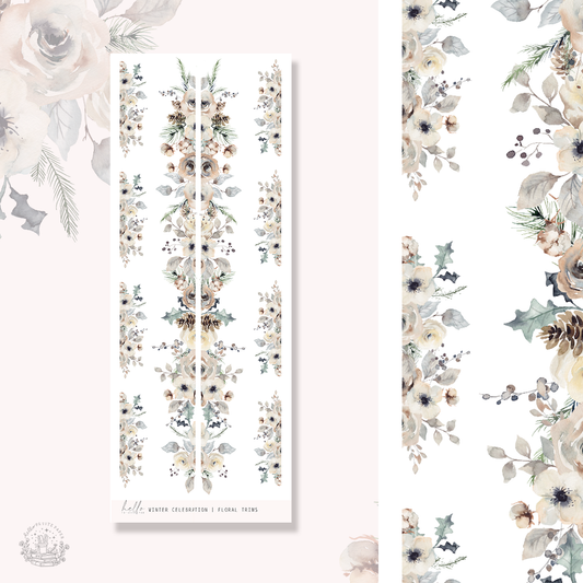 Winter Celebration   - floral trims | planner stickers