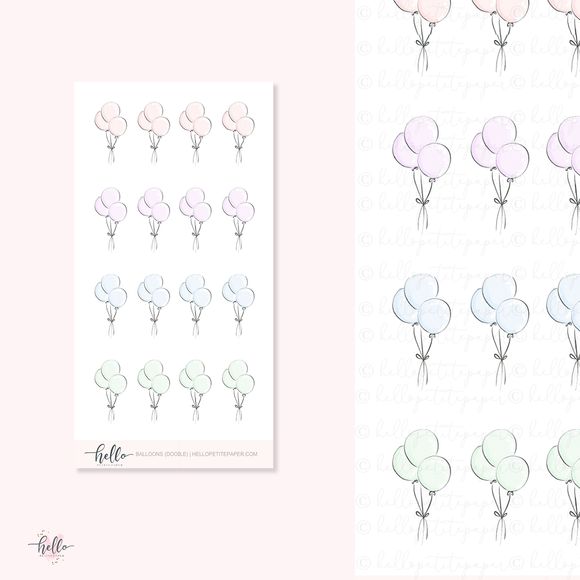 Doodle Icons (BALLOONS) | mini sheet  - planner stickers