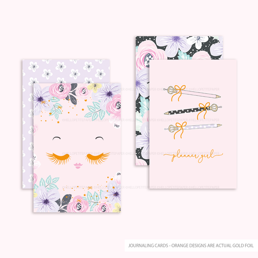 2 Gold Foil Cards - Planner Girl