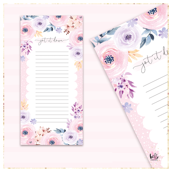 Long List Notepad - Floral
