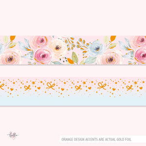 Garden Party Washi Tape SET | Exclusive Gold Foil Washi Tape  (2 tapes, set)