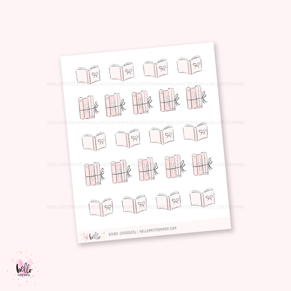 Doodle icons (BOOKS)  -  hand-drawn planner stickers