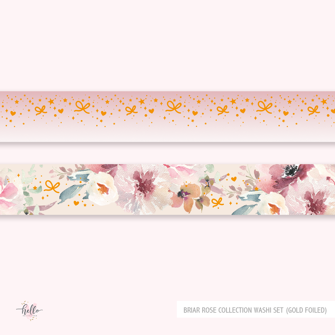 Briar Rose - washi set (2 gold foil washi tapes)