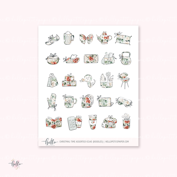 Doodle icons (CHRISTMAS TIME) - planner stickers