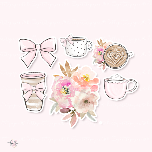 Coffee Date die-cuts (set of 6)