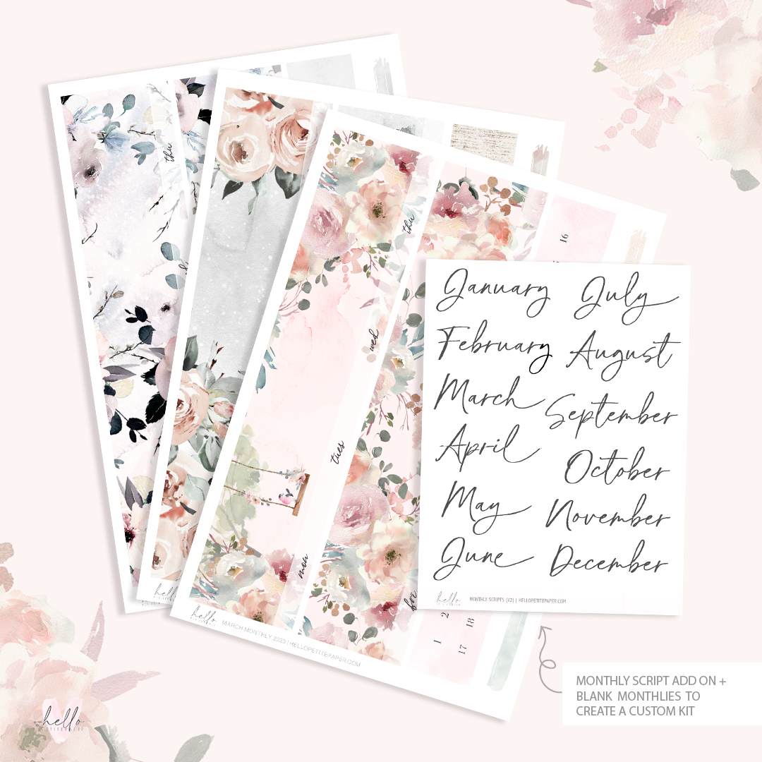 March Monthly Sticker Kit