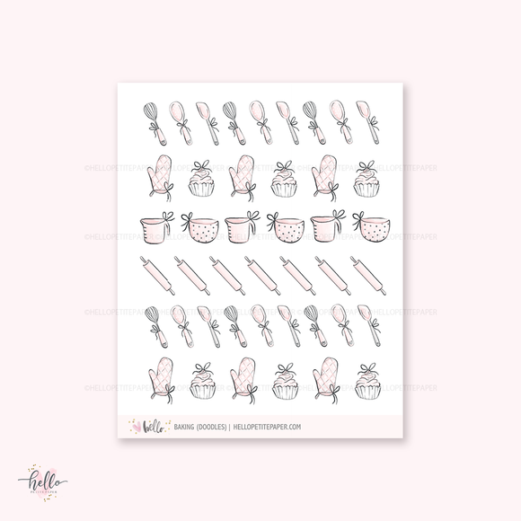 Doodle icons (BAKE) - planner stickers