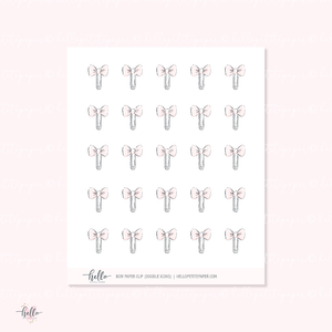 Doodle Icons (BOW CLIP) | hand-drawn planner stickers