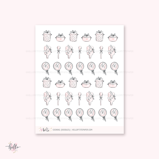 Doodle icons (COOK) - planner stickers