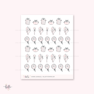Doodle icons (COOK) - planner stickers