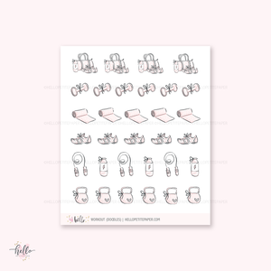 Doodle icons (GYM) - planner stickers