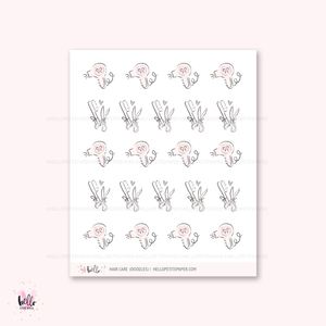 Doodle icons (HAIR CARE) - planner stickers