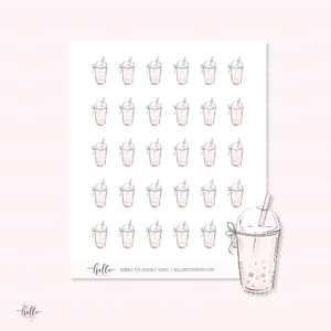 Doodle Icons (BUBBLE TEA) | hand-drawn planner stickers