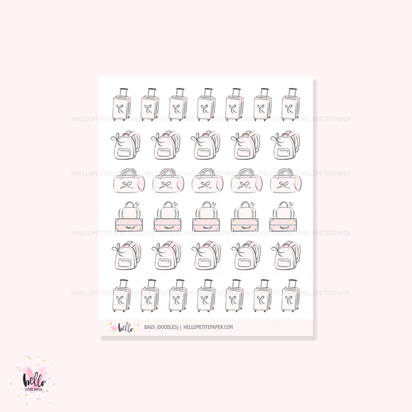 Doodle icons (BAGS) - planner stickers