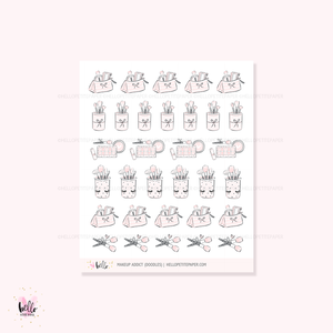 Doodle icons (MAKEUP) - planner stickers