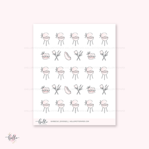 Doodle icons (BARBECUE) - planner stickers