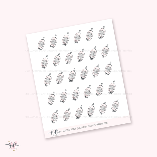 Doodle icons (GLUCOSE) - planner stickers