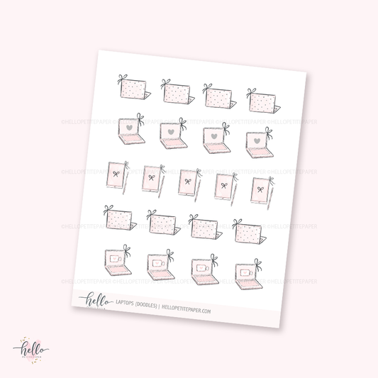 Doodle icons (LAPTOPS) - planner stickers