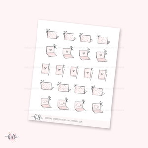 Doodle icons (LAPTOPS) - planner stickers