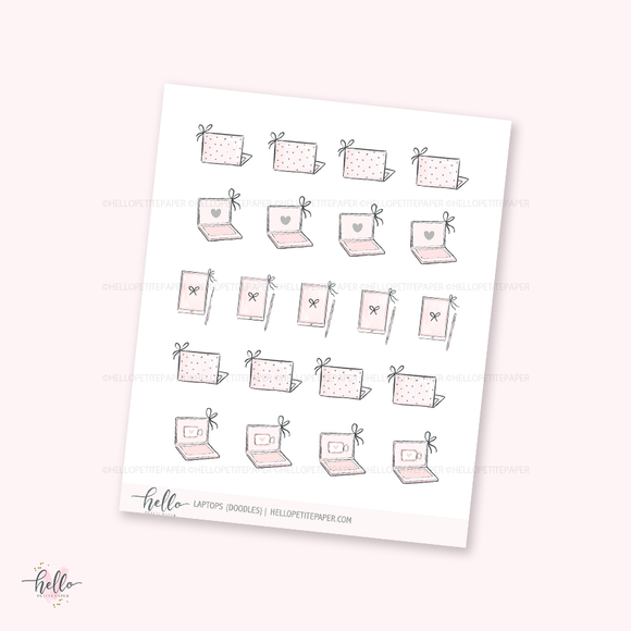Doodle icons (LAPTOPS) - planner stickers