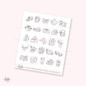 Doodle icons (say hello to spring) - planner stickers