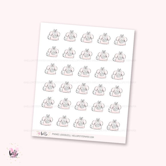 Doodle icons (PHONES)  -  hand-drawn planner stickers