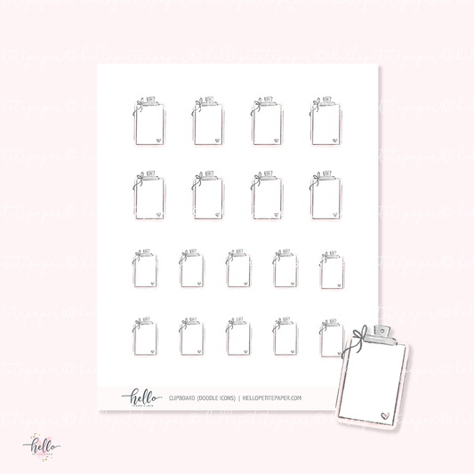 Doodle Icons (CLIPBOARD) | hand-drawn planner stickers