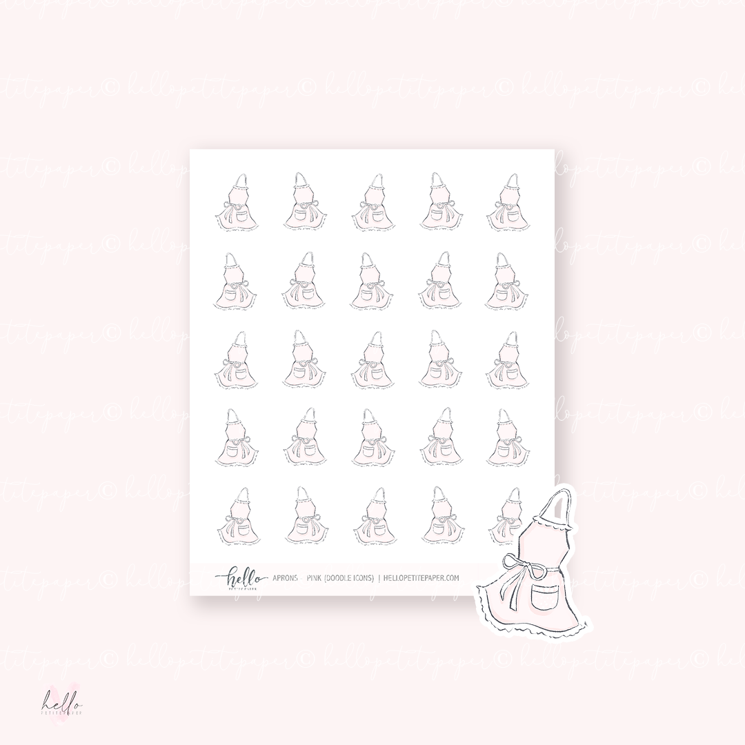 Doodle Icons (APRONS) | hand-drawn planner stickers