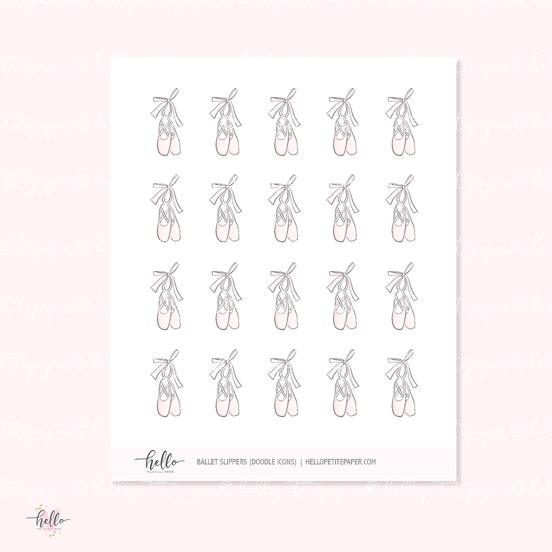 Doodle Icons (BALLET) | hand-drawn planner stickers