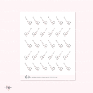 Doodle Icons (BASEBALL) | hand-drawn planner stickers