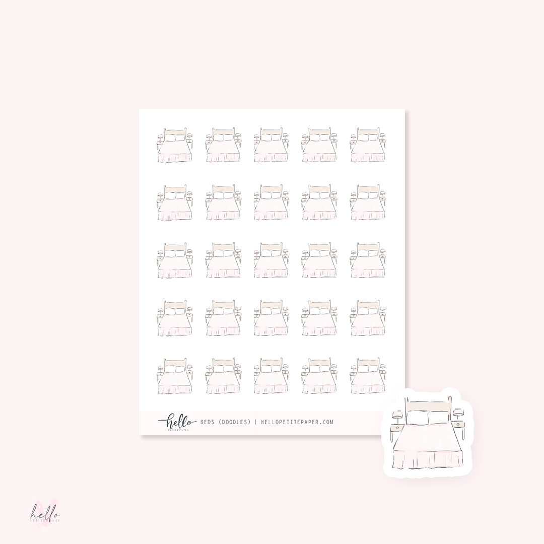 Doodle icons (BED) - planner stickers